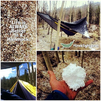 Winter hammock camping