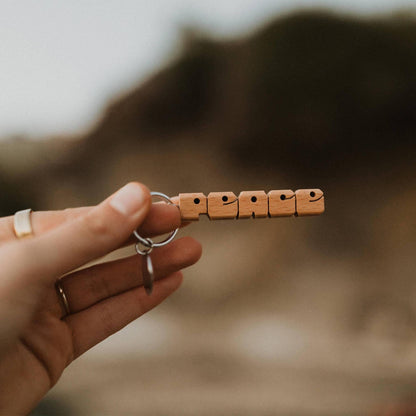 PEACE Wood Keychain - Trek Light