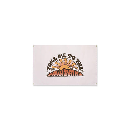 Take Me To The Mountains Canvas Flag - Trek Light